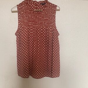 Ann Taylor Rust Polka Dot Blouse